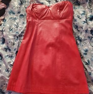 GUESS leather red mini dress